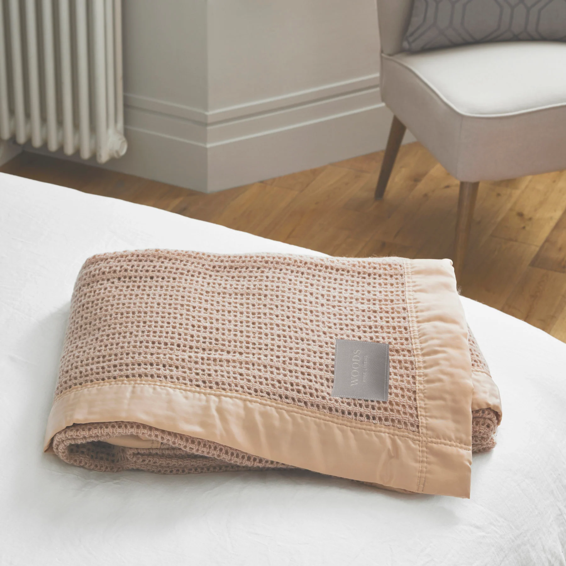 Woods Pure New Wool 'Cellular' Blanket - Image 4